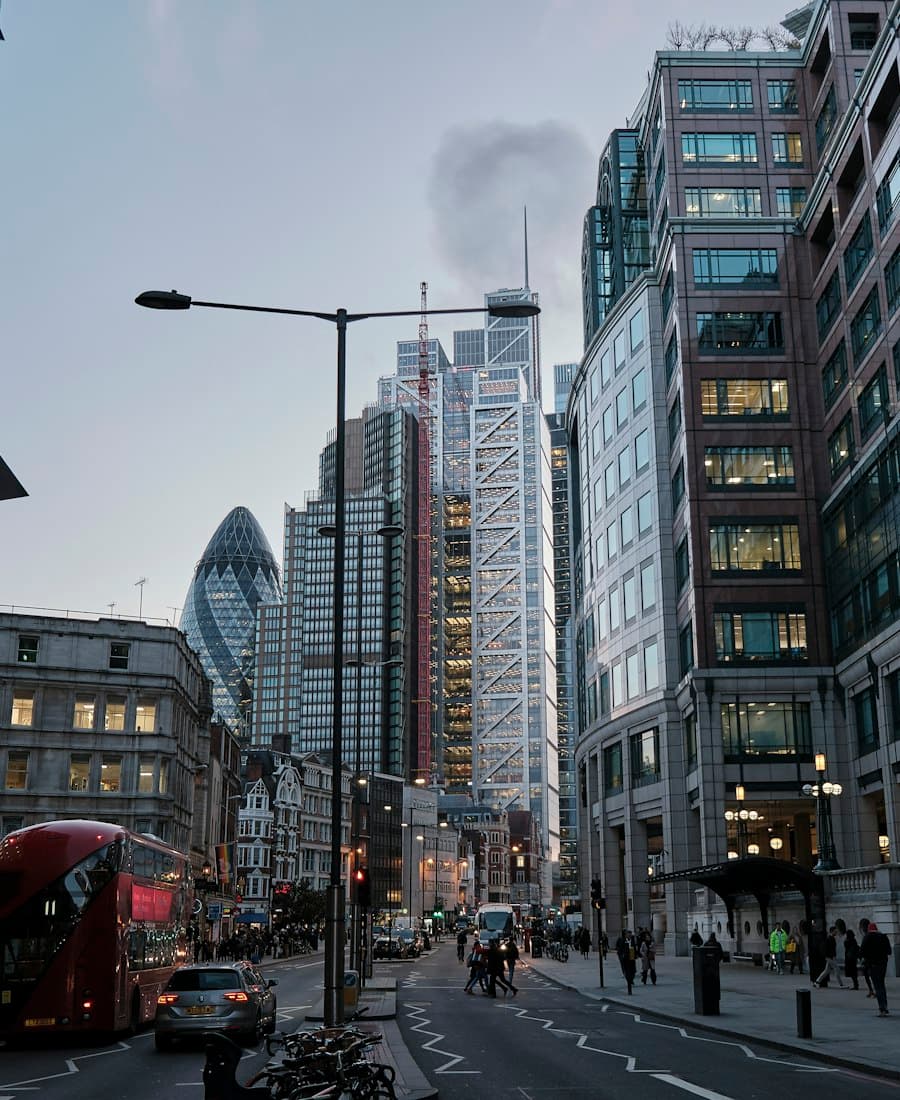 The City of London at dusk, where local search rankings decide which business gets the call